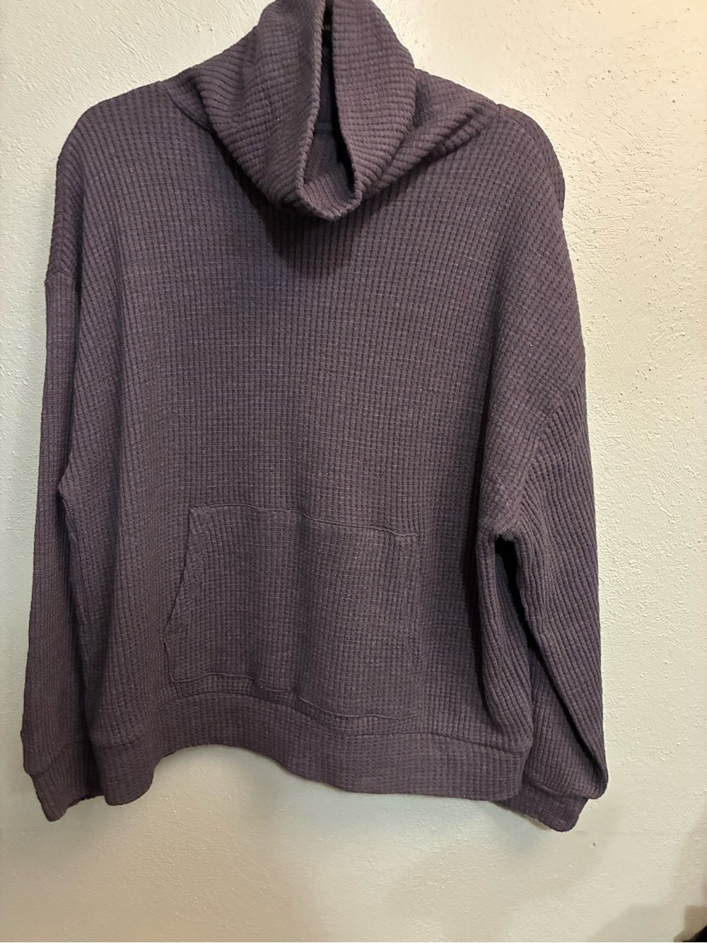 GAP Men's Waffle Knit Cowl Neck Sweater - Plum